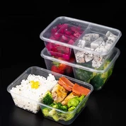 Rétthyrnd matarbox Takaway Food Grade 2 hólf