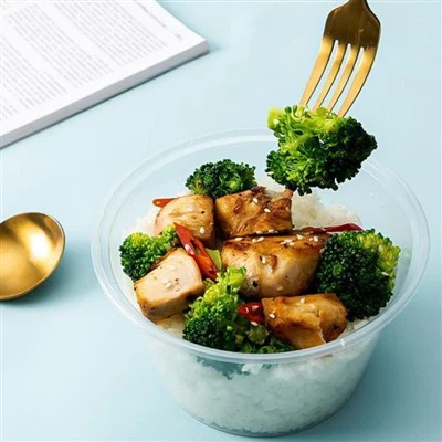 Einnota PP plast örbylgjuofn-upphituð Gegnsæ matvæli Snerting Öruggt ISO9001 vottað hádegismatskassi Lok fyrir súpu núðlu salat Bento