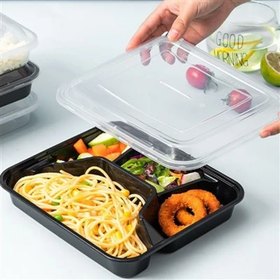 Matur-flokkur fjögurra-hólf Aðskilið einnota plastmatarbox með loki Örbylgjuofn-öruggt matarílát