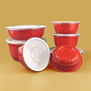 Heildsölu sérsniðnar hringlaga einnota plast hádegisverðarboxar